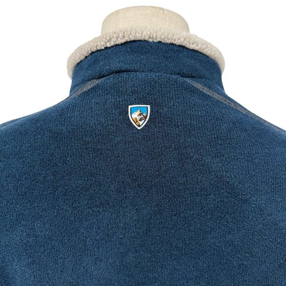 KUHL Navy Blue Quarter Zip Fleece Jacket Men XL Gorpcore Hiking Outdoors Casual - Picture 9 of 10
